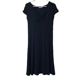 Louise Kennedy Women's Medium Black Sleeveless V-Neck Fit & Flare Dress